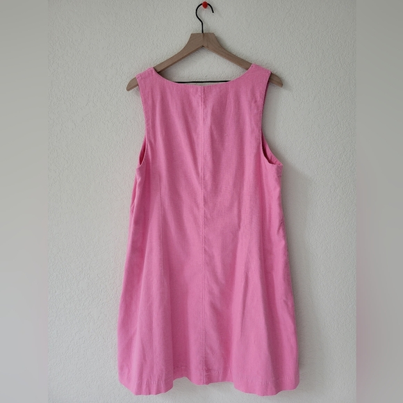 Abercrombie Linen Blend Wide Strap Mini Dress Size 14 Tall Bubble Gum Pink - Picture 3 of 8